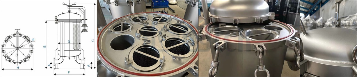 MFH Series Stainless Steel Multi Bag Filter Housing