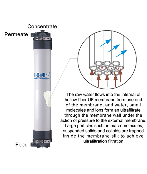 UFP250 Series 10" PVC Hollow Fiber UF Membrane Filter Module